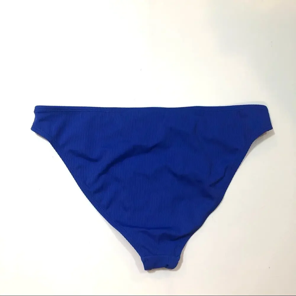 California Waves BLUE Ribbed Bikini Swim Bottom